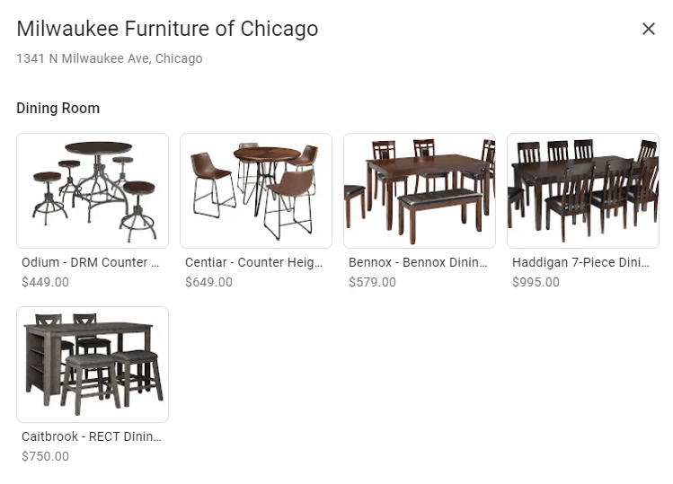 Online store products in GBP
