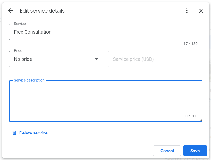 service details gbp